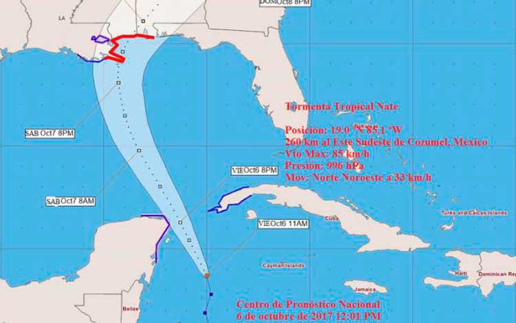 Decretan fase informativa en occidente cubano por ciclón Nate