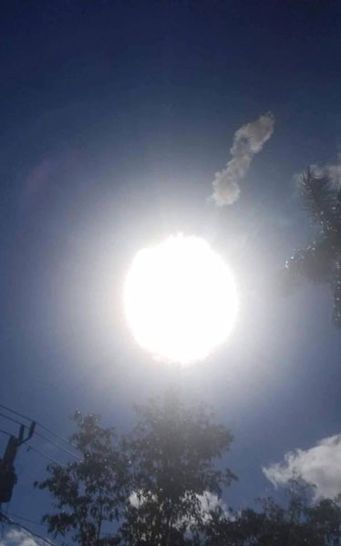 Explosión en el cielo en Pinar del  Rí­o, el 1 de febrero de 2019.