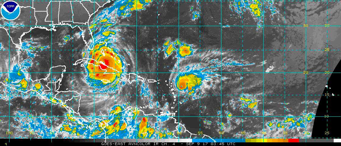 Imagen del huracán Irma, 9 septiembre, 12:01 a.m. 