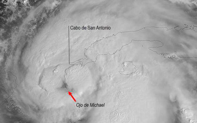 Ojo de huracán Michael, 8 de octubre de 2018.