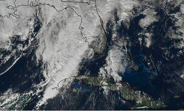 Imagen del satélite muestra baja extratropical afecta occidente de Cuba.