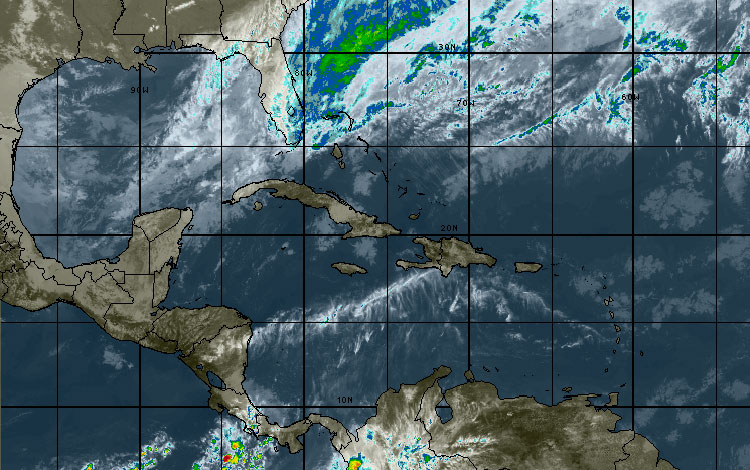 Imagen satelital del tiempo en Cuba.