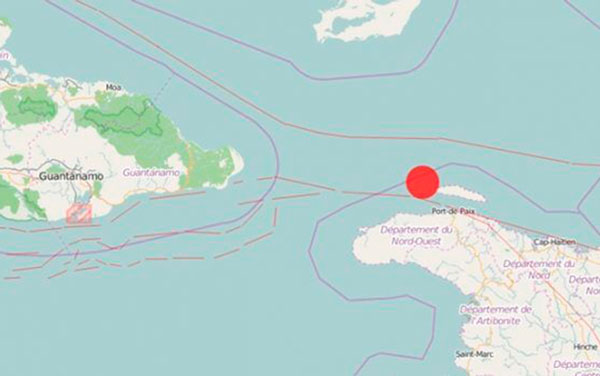 Sismo perceptible en el oriente de Cuba, 7 de octubre de 2018.