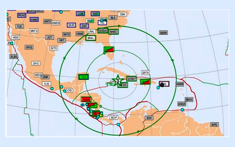 Mapa de perceptibilidad del sismo ocurrido en el suroeste de Cuba el 28 de enero de 2020.