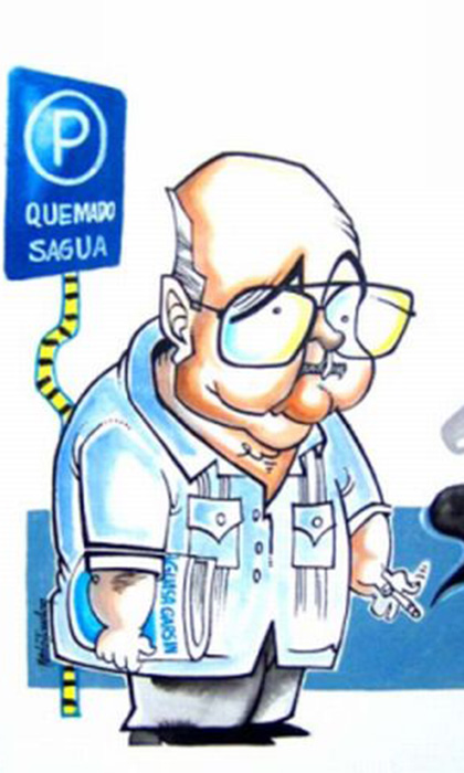 Caricatura de Enrique Núñez Rodrí­guez realizada por Pedro Méndez.