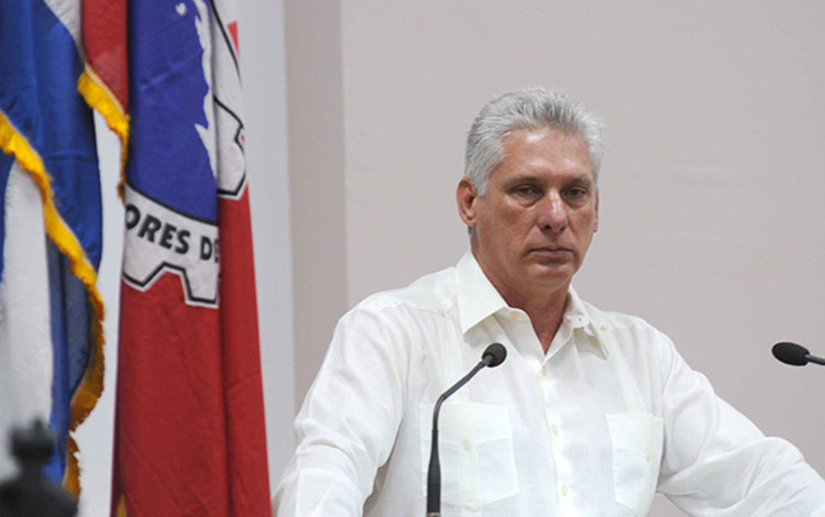 Miguel Dí­az-Canel, presidente cubano, clausura Conferencia Nacional del Sindicato de Trabajadores de la Cultura.