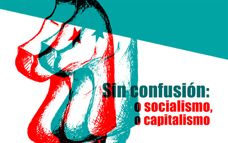 Portada del e-book  Sin confusión: o socialismo, o capitalismo, de Enrique Ubieta.