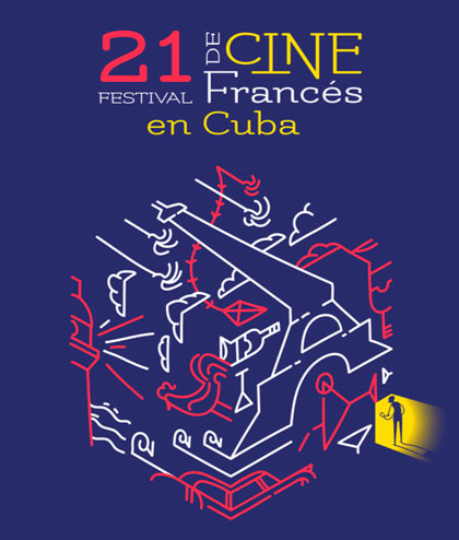 Cartel del 21 Festival de Cine Francés en Cuba.