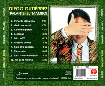 Contraportada del disco Palante el mambo, de Diego Gutiérrez.