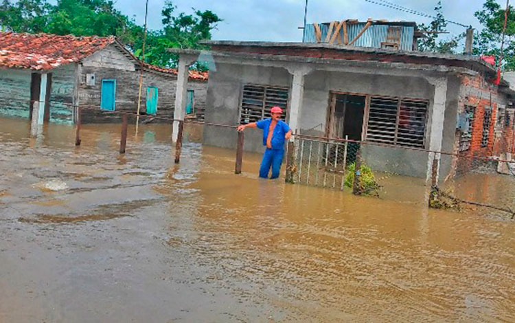 Inundaciones en el Consejo Popular El Santo, en Encrucijada, Villa Clara.