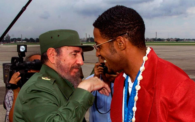 Fidel Castro y Javier Sotomayor.