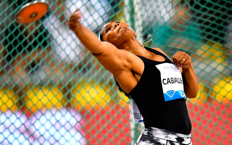 Denia Caballero en primera parada de la Liga del Diamante de Atletismo 2018, en Doha, Catar.