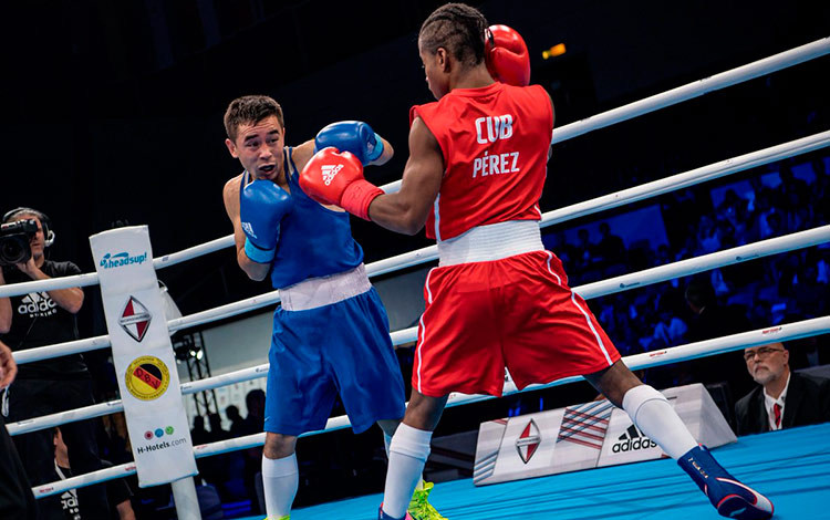 Johannys Argilagos, campeón mundial de los 49 kg, en Hamburgo-2017.