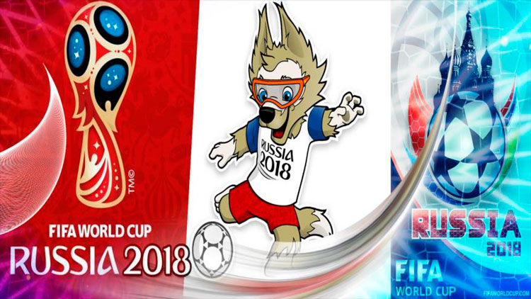 Logo y mascota del Mundial de Fútbol Rusia 2018.