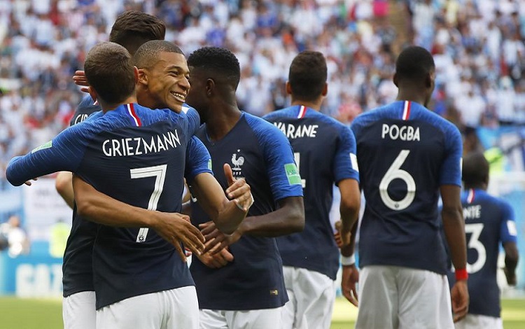 Equipo de Francia, campeón en la Copa Mundial de Fútbol Rusia 2018.