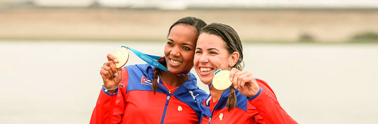 Dupla cubana, oro en doble par de remos cortos en Lima 2019.