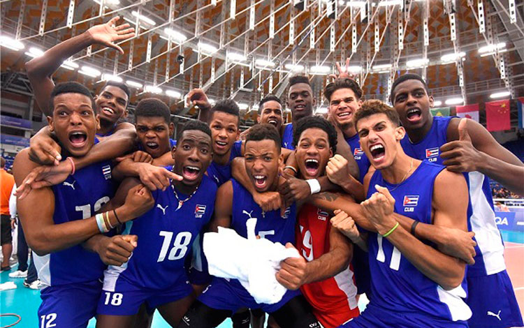 Equipo cubano de voleibol en el XIX Campeonato Mundial Sub 21