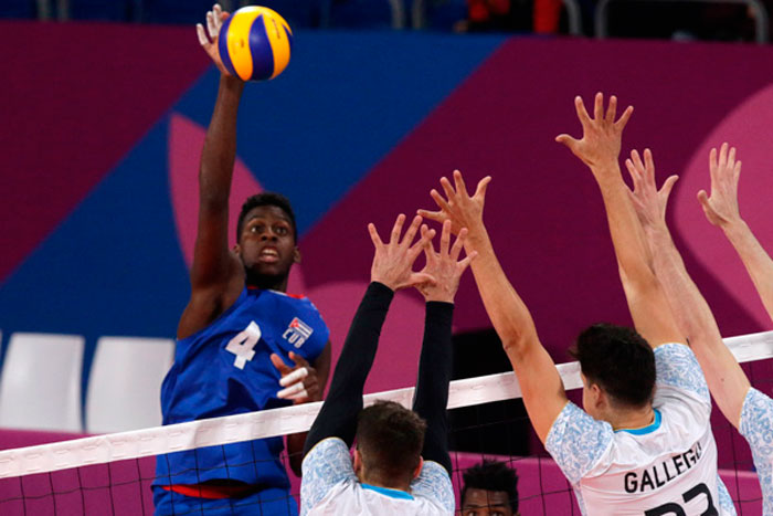 Marlon Yant en el partido de Cuba contra Argentina por el oro en los Panamericanos de Lima 2019.