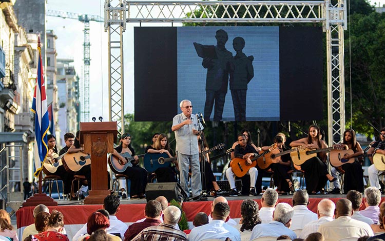 Eusebio Leal, Historiador de La Habana, en acto de inicio del curso escolar 2018-2019.