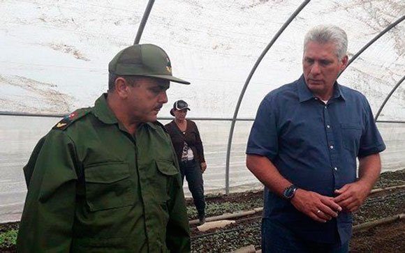 Presidente cubano, Miguel Dí­az-Canel, recorre Empresa de Tabaco de San Juan y Martí­nez, en Pinar del Rí­o.