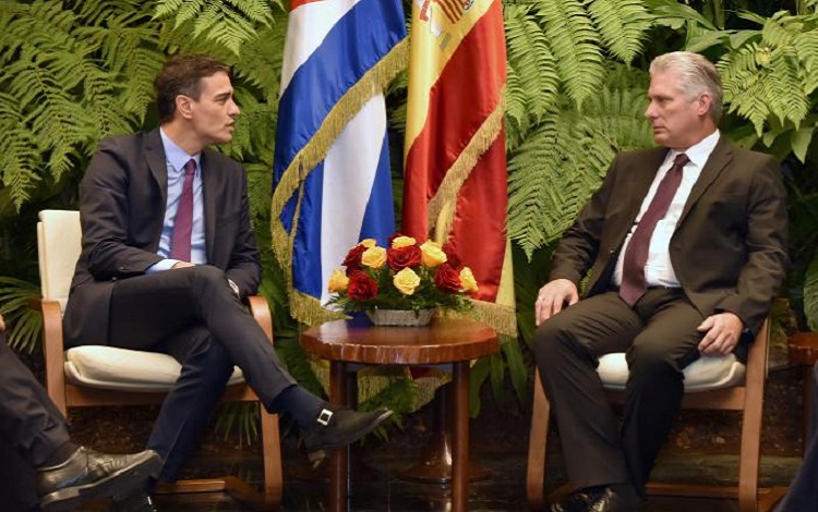 Recibe Díaz-Canel al presidente de España
