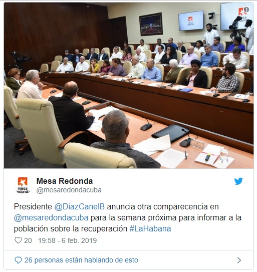 Tweet de la Mesa Redonda