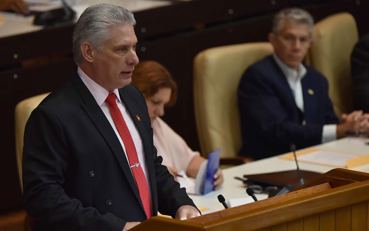 Presidente de la República de Cuba, MIguel Díaz-Canel, clausura el cuarto período de sesiones de la novela legislatura de la Asamblea Nacional del Poder Popular.