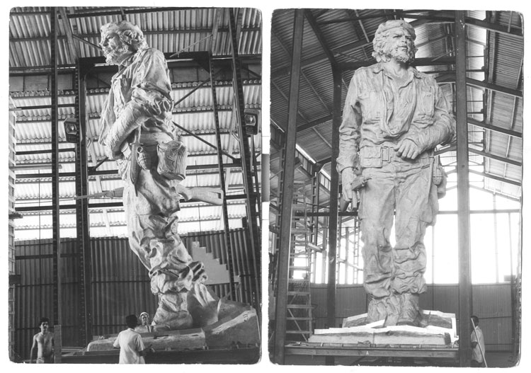 Momentos de la elaboración de la escultura del Che para la Plaza de Santa Clara. Momentos de la elaboración de la escultura del Che para la Plaza de Santa Clara.