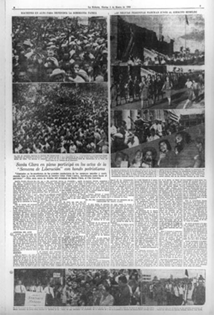 Página de noticias del periódico Hoy, con informaciones sobre lo sucedido en la Semana de la Liberación en Santa Clara. 