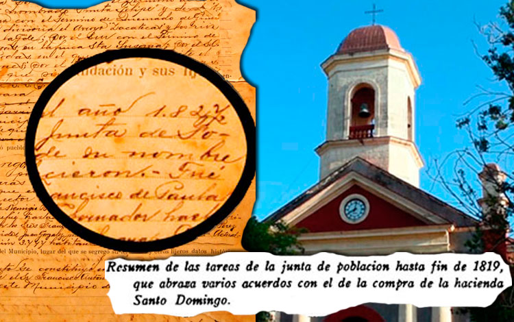 Documentos sobre Santo Domingo e iglesia del municipio.