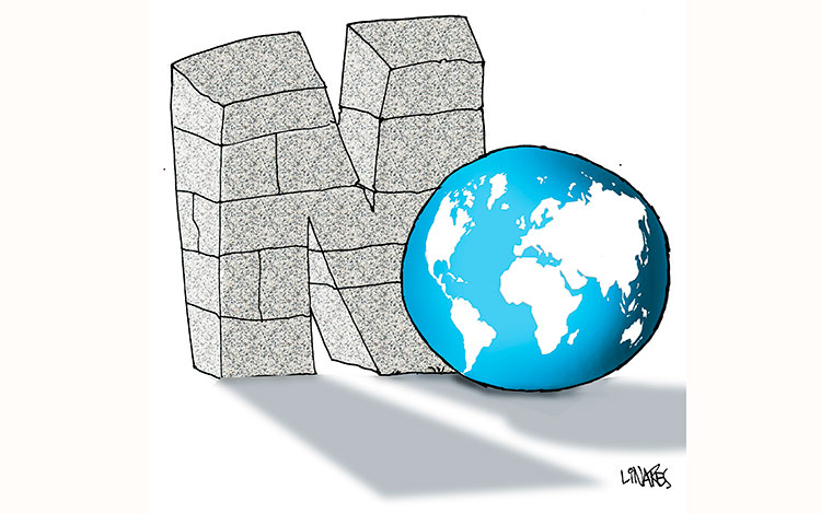 Caricatura de Adalberto Linares sobre derrota del bloqueo en la ONU.