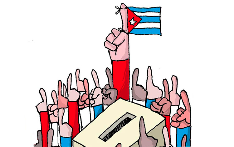 Ilustración de Alfredo Martirena sobre elecciones en Cuba.