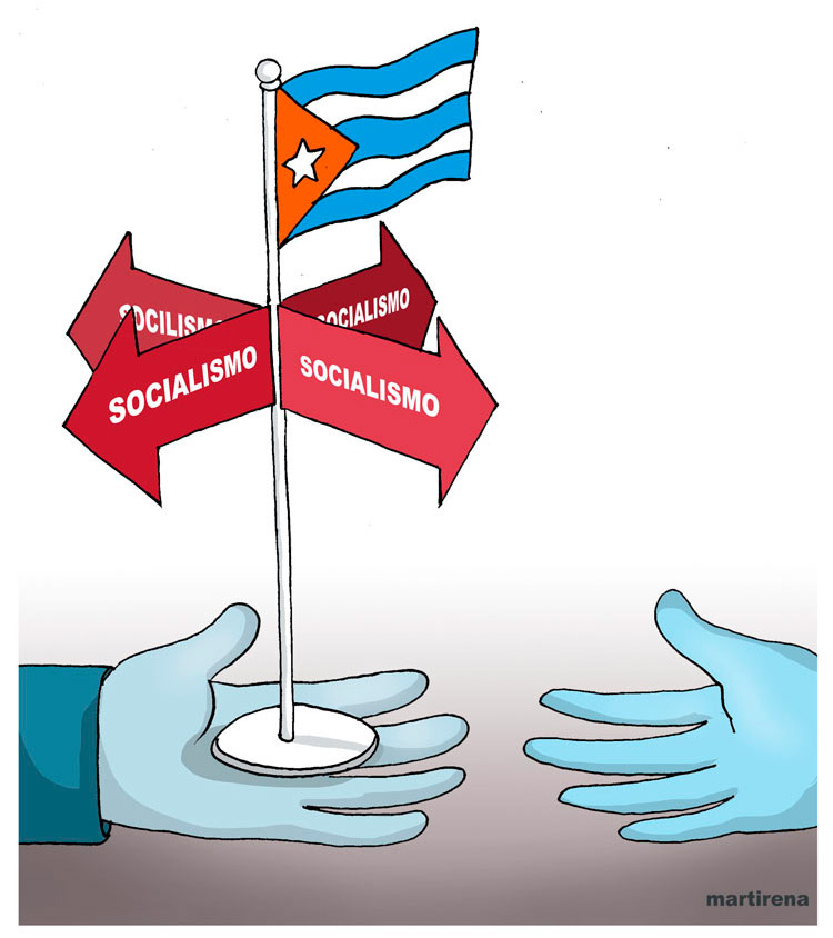 Ilustración de Alfredo Martirena sobre el relevo generacional y la continuidad del proyecto cubano.