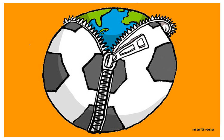 Caricatura de Alfredo Martirena sobre Copa Mundial de Fútbol.