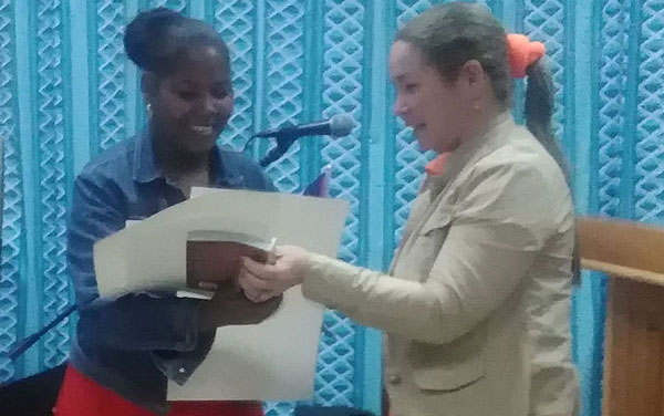 Erisley Bravo Hernández, alumna integral de curso para la reserva de cuadros.