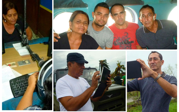 Periodistas de Villa Clara durante el ciclón Irma.