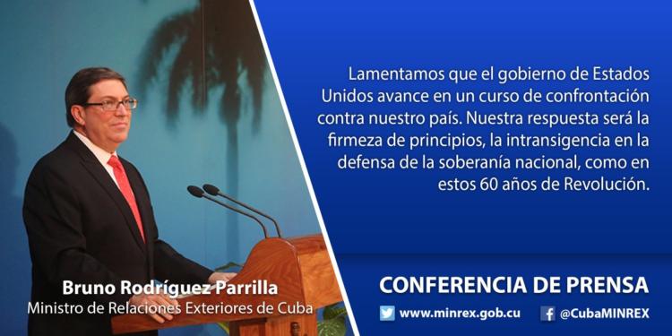Conferencia de prensa de Bruno Rodrí­guez Parrilla, canciller de Cuba.