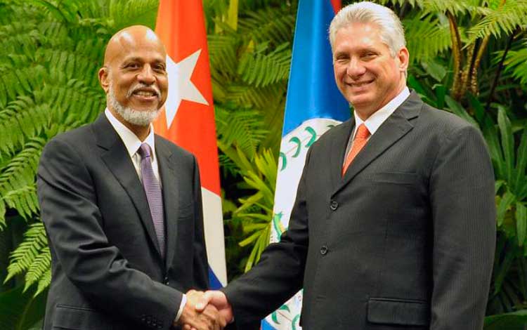 Díaz-Canel y el Primer Ministro de Belice