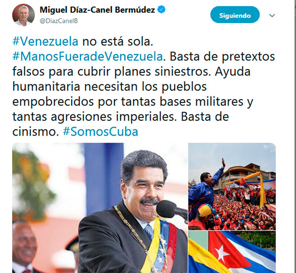 Tweet Miguel Dí­az-Canel