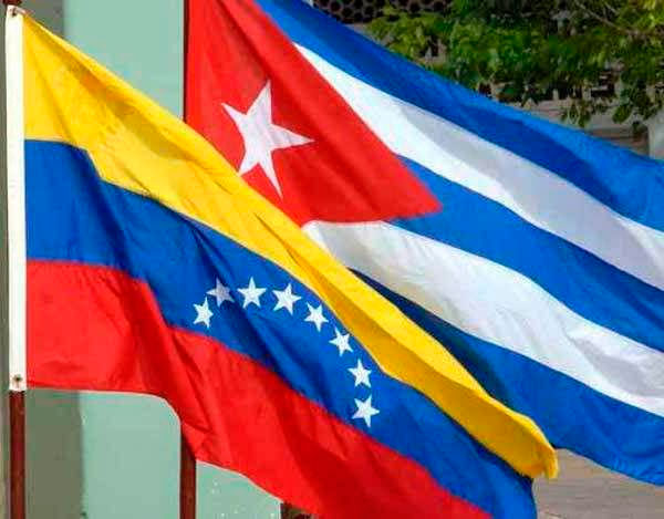Banderas de Cuba y Venezuela
