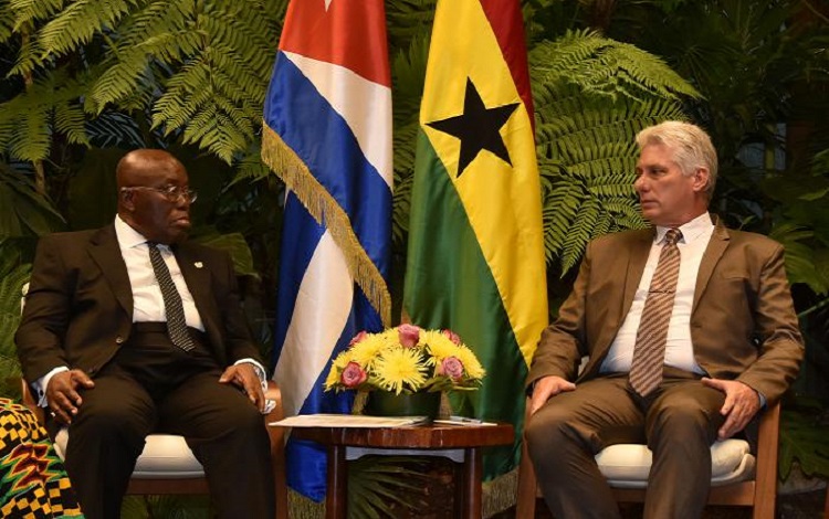 Miguel Díaz-Canel y el Presidente de Ghana