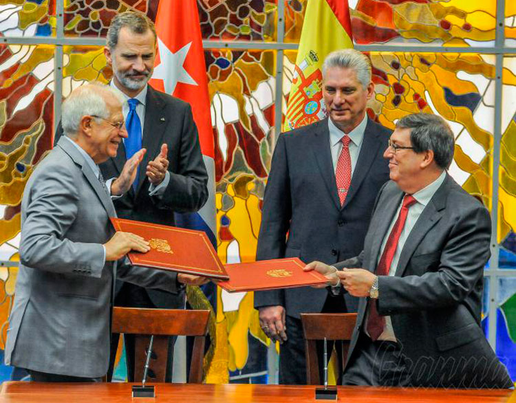 Firma de del Acuerdo para el Marco de Asociación Paí­s Cuba España 2019-2022.