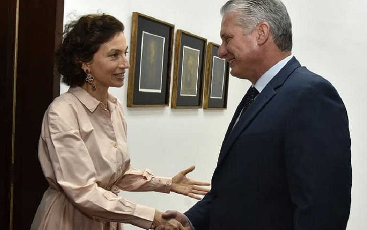 Díaz-Canel y la Directora General de la Unesco