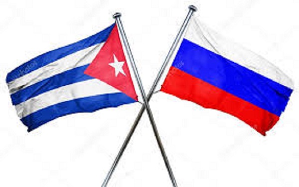 Banderas Cuba y Federación Rusa