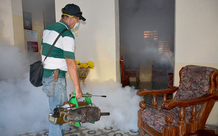 Fumigación contra el mosquito Aedes aegypti.