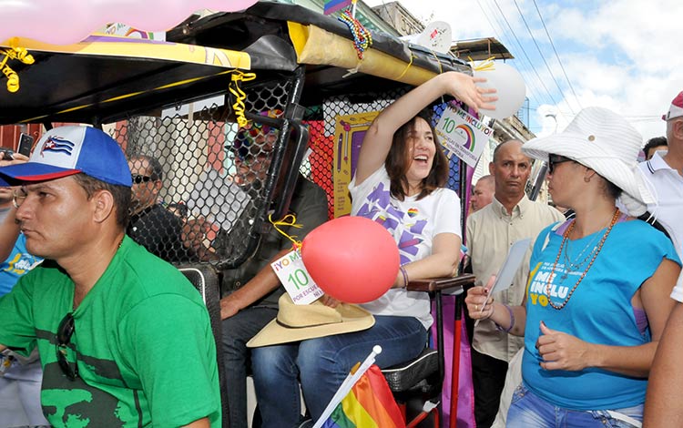 (Foto: Ramón Barreras Valdés) Mariela Castro Espín en Marcha contra la Homofobia en Santa Clara.