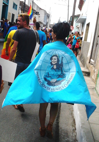 Malú Duardo Ramírez, mujer transexual, durante la marcha contra la homofobia y la transfobia. Malú Duardo Ramírez, mujer transexual, durante la marcha contra la homofobia y la transfobia.