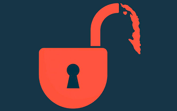 Cartel contra el bloqueo de la argentina Laura Peirone.