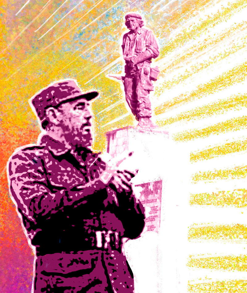 Ilustración sobre presencia de Fidel en la Plaza del Che, el 30 de septiembre de 1996.