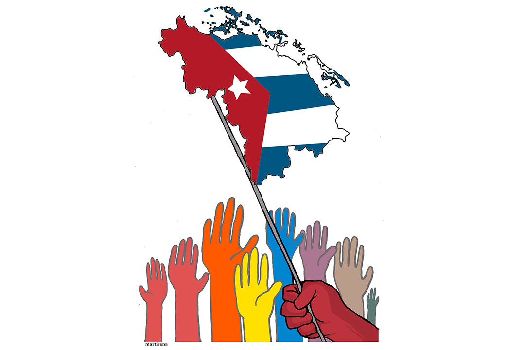 Ilustración de Alfredo Martirena sobre la rendición de cuentas de Villa Clara al Parlamento cubano.